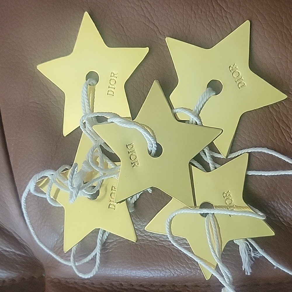Christian Dior novelty Gold (tone) Star Strap Key Chain Charms